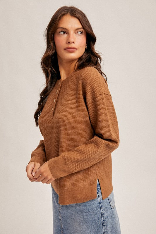 Waffle Henley Sweater
