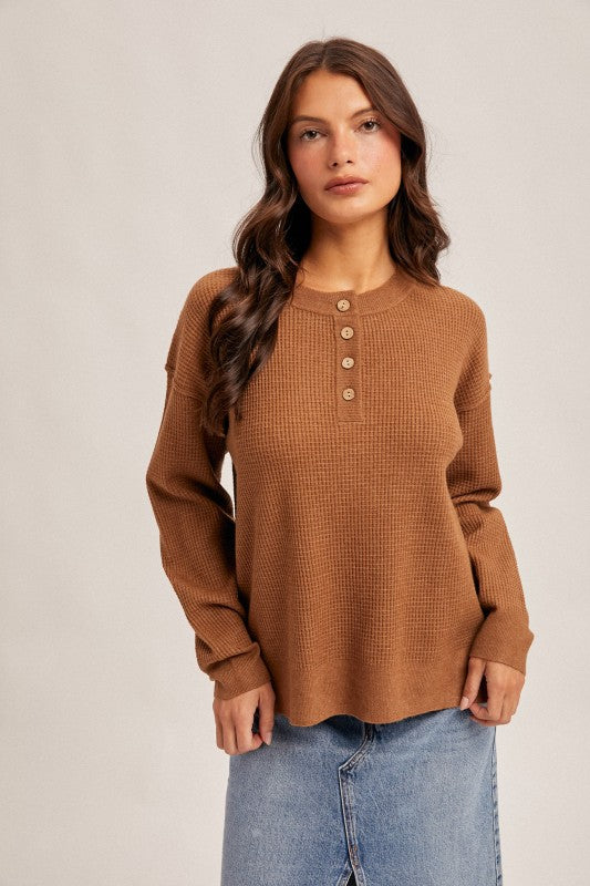 Waffle Henley Sweater