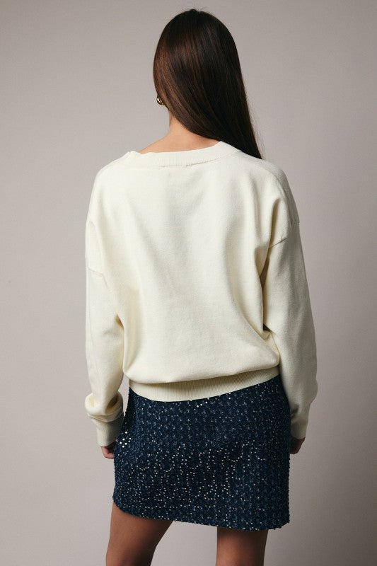 Embroidered Bear Sweater