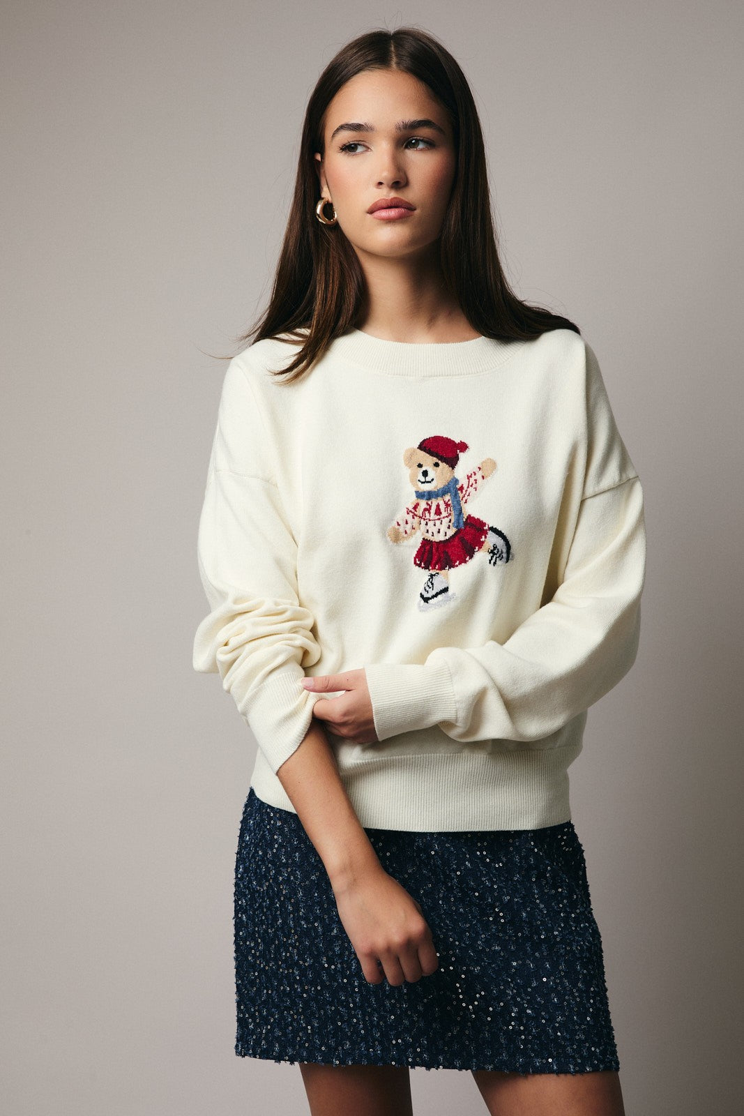 Embroidered Bear Sweater