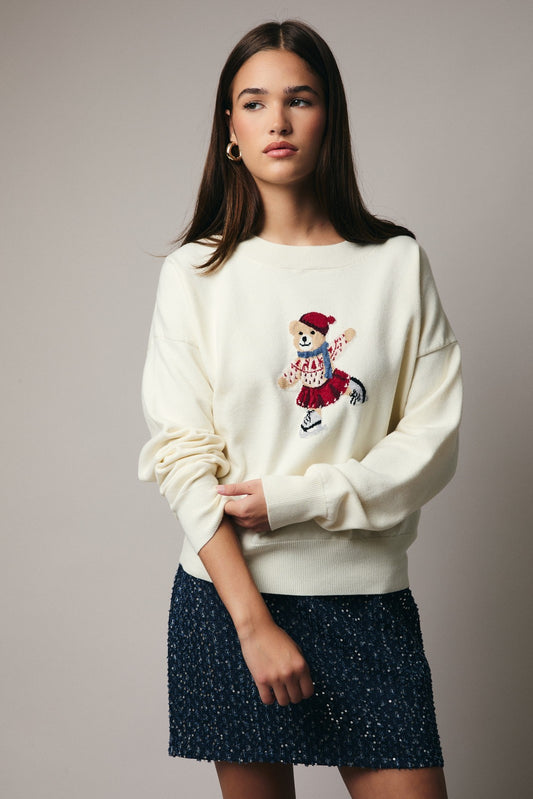 Embroidered Bear Sweater