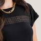Lace And Button Detail Top