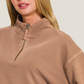 Washed Look Quarter Zip (Camel)