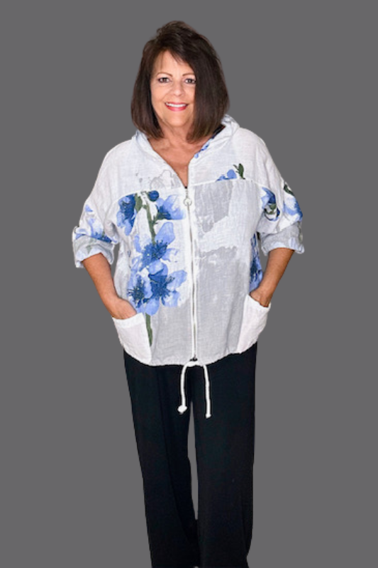 Linen Zip up Jacket