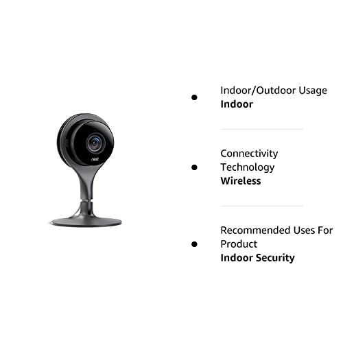Google Nest Cam Indoor - 1st Generation - Wired Indoor Camera - Control with Your Phone and Get Mobile Alerts - Surveillance Camera with 24/7 Live Video and Night Vision (New Open Box)