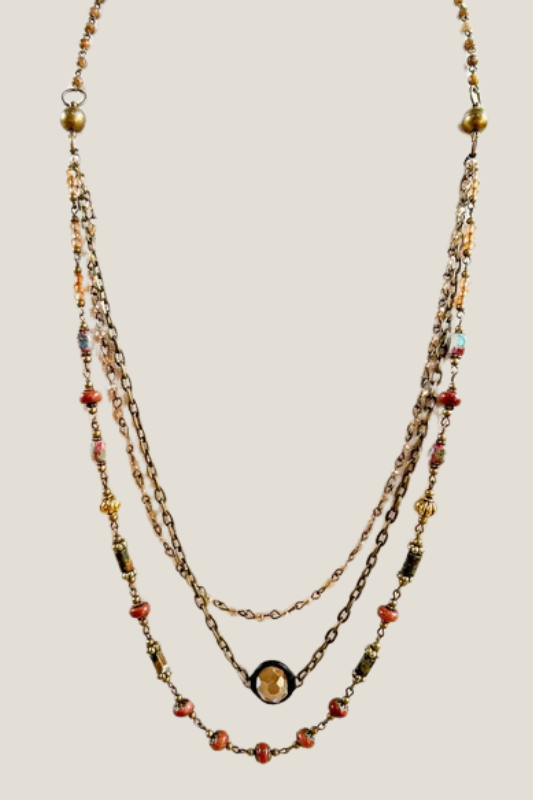 Justina Magnetic Necklace (Red Jasper)