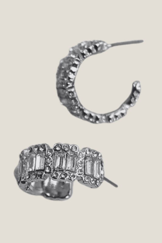 Rhinestone Classic Hoop Earring