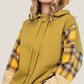 Plaid Mix Terry Knit Hoodie