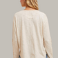 Crochet Sleeve Henley Top (Cream)