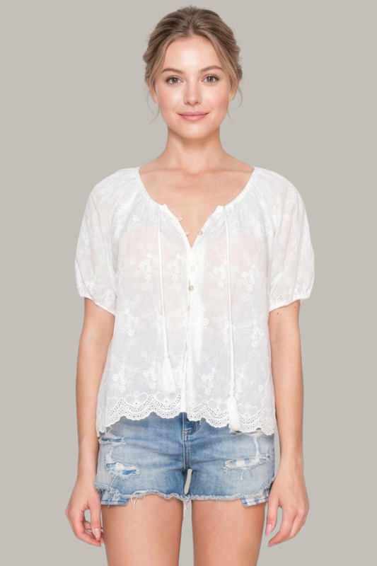 White Boho Blouse