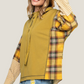 Plaid Mix Terry Knit Hoodie