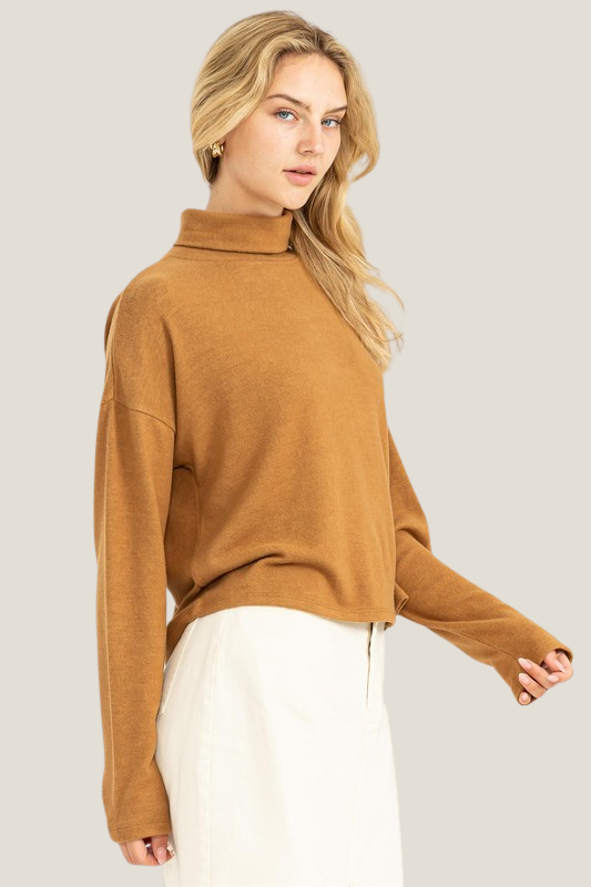 Lightweight Layering Turtleneck (Dark Khaki)