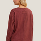 Crochet Sleeve Henley Top (Burgundy)