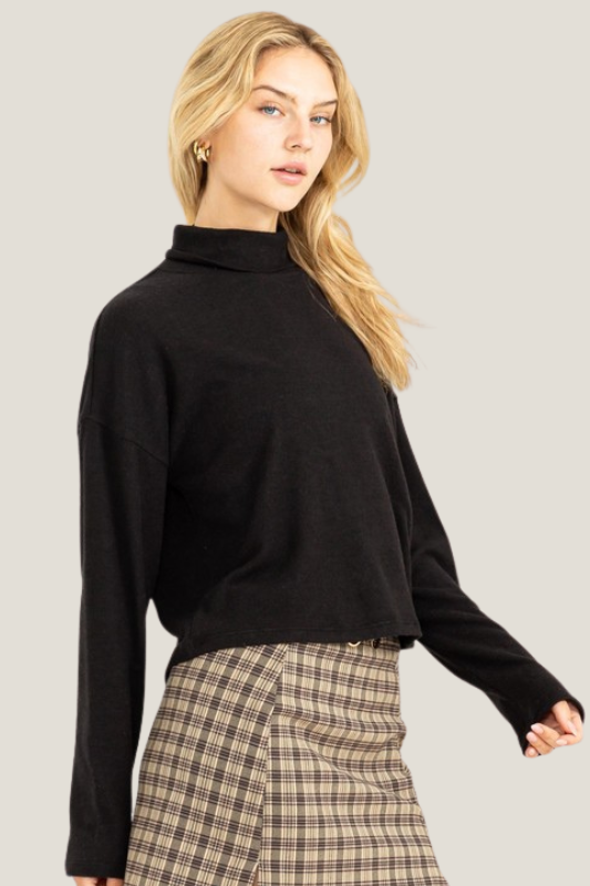 Lightweight Layering Turtleneck (Black)