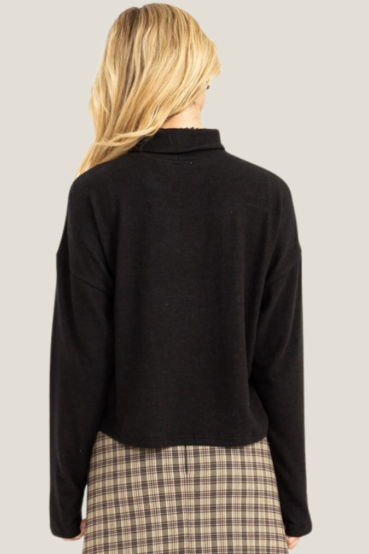 Lightweight Layering Turtleneck (Black)