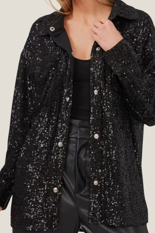 Sequin Button Jacket