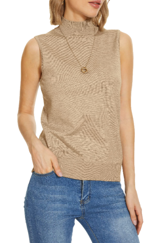 Amazon-Sleeveless Knit Mock Neck (more colors)