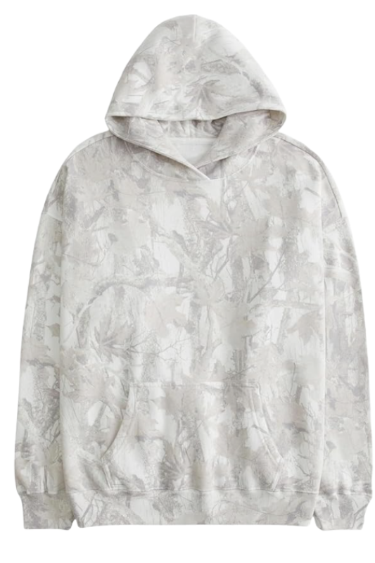 Amazon Maple Leaf Oversized Fleece Hooded Sweatshirt
