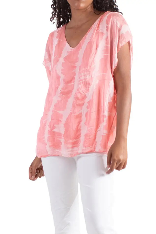 Flowing Summer Top- Coral