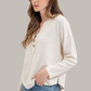 V Neck Henley Top (Cream)