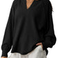 Amazon- Waffle knit Loose Fitted Top