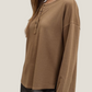 Perfect Length Henley Top (Mocha)