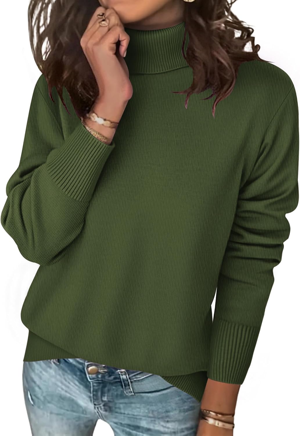 Amazon-Turtleneck Spilt Hem Sweater (Several Colors)