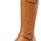 Amazon-Knee High Boots Flat Riding Tall Boots with Buckle and Side Zipper