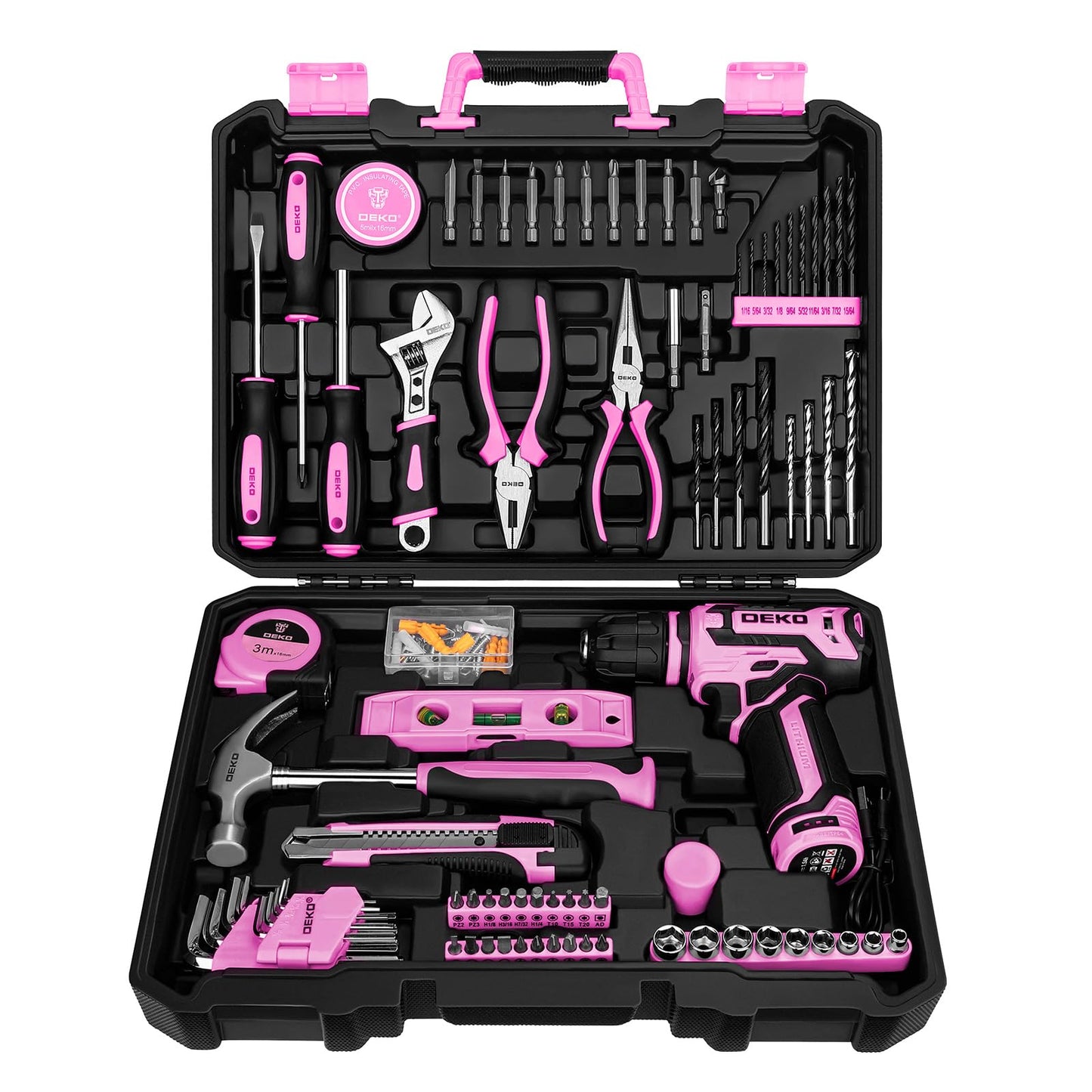Amazon-Tool kit with 12V Cordless Drill Set