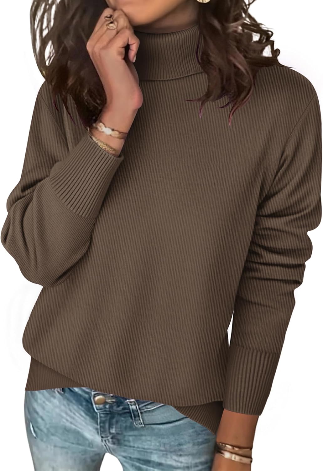 Amazon-Turtleneck Spilt Hem Sweater (Several Colors)