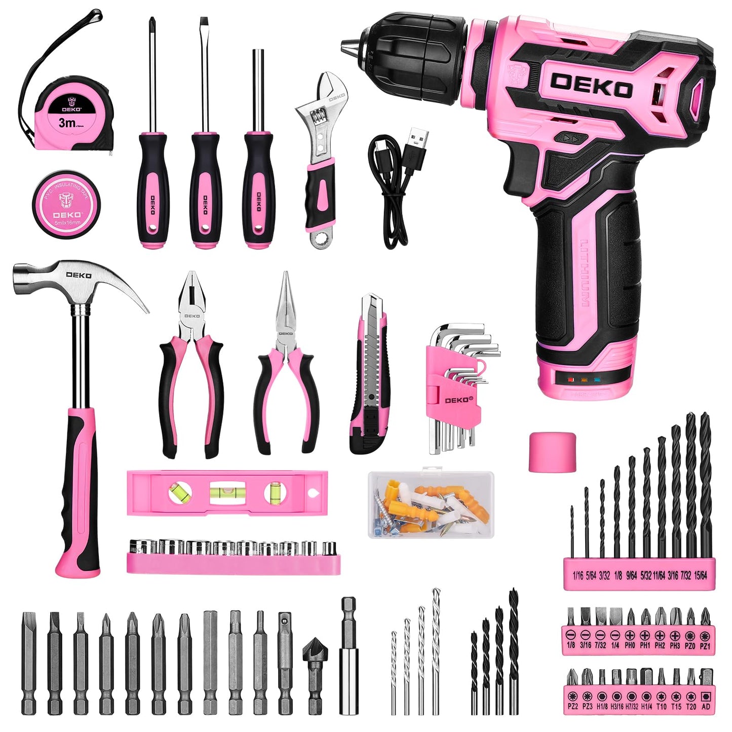 Amazon-Tool kit with 12V Cordless Drill Set