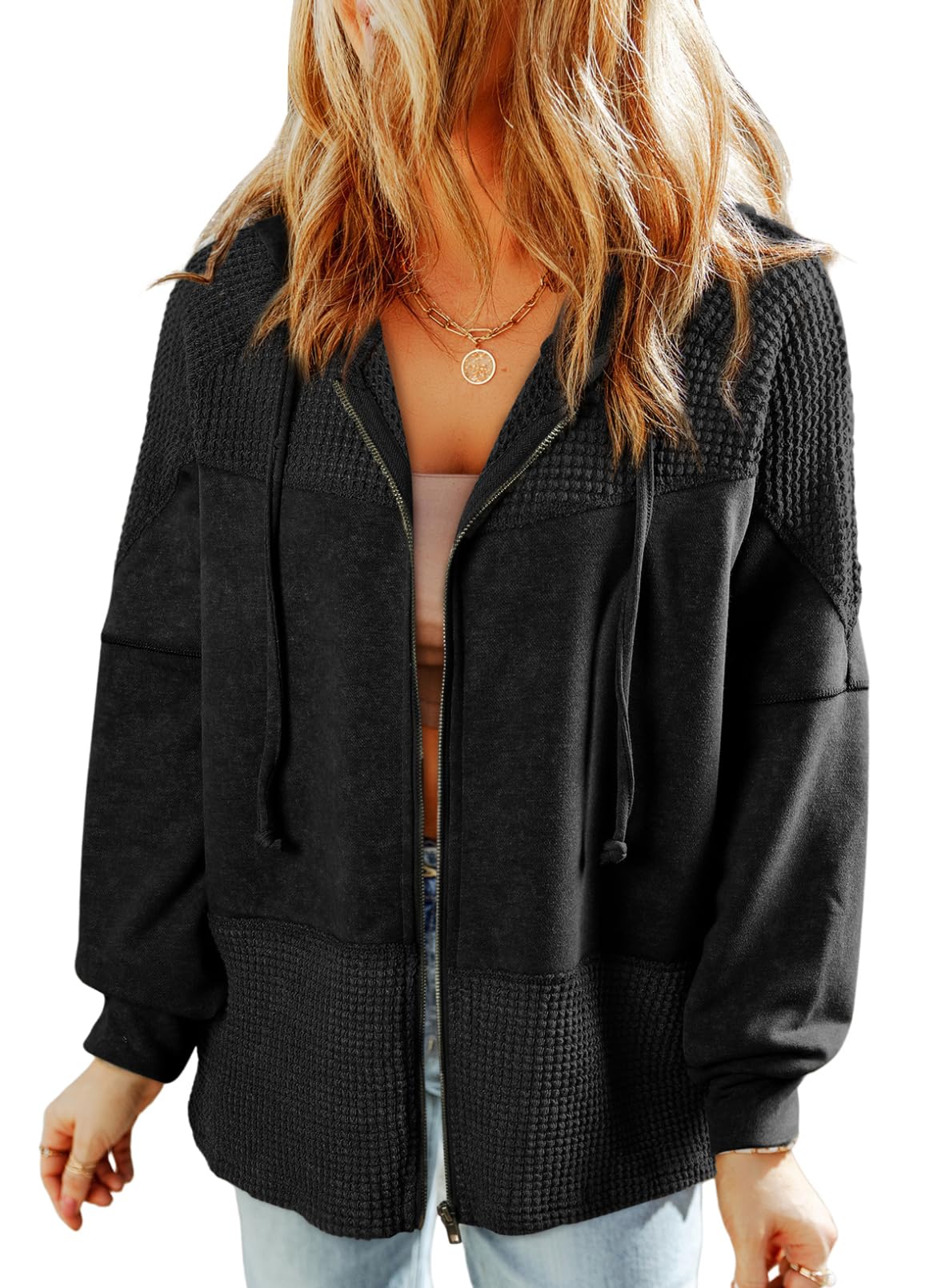 Amazon-Waffle Knit Hoodie (more colors)