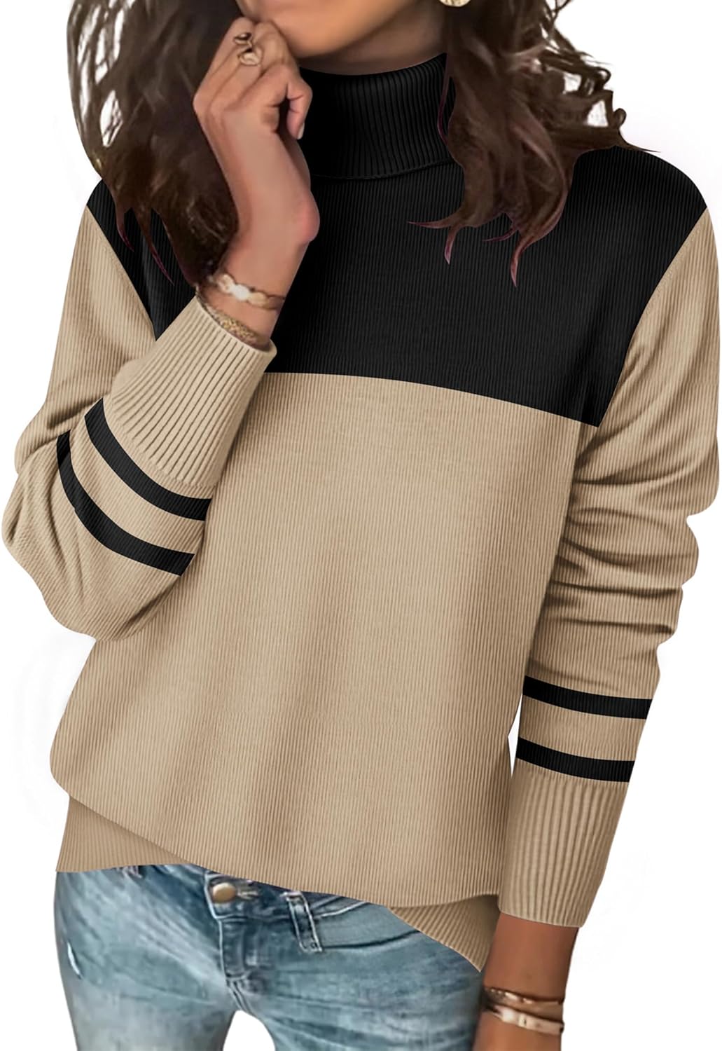 Amazon-Turtleneck Spilt Hem Sweater (Several Colors)