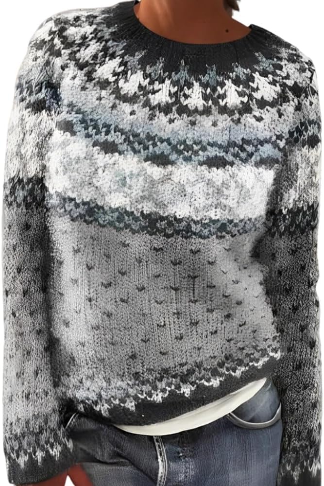 Amazon-Knitted Fair Isle Sweater (Several Colors)
