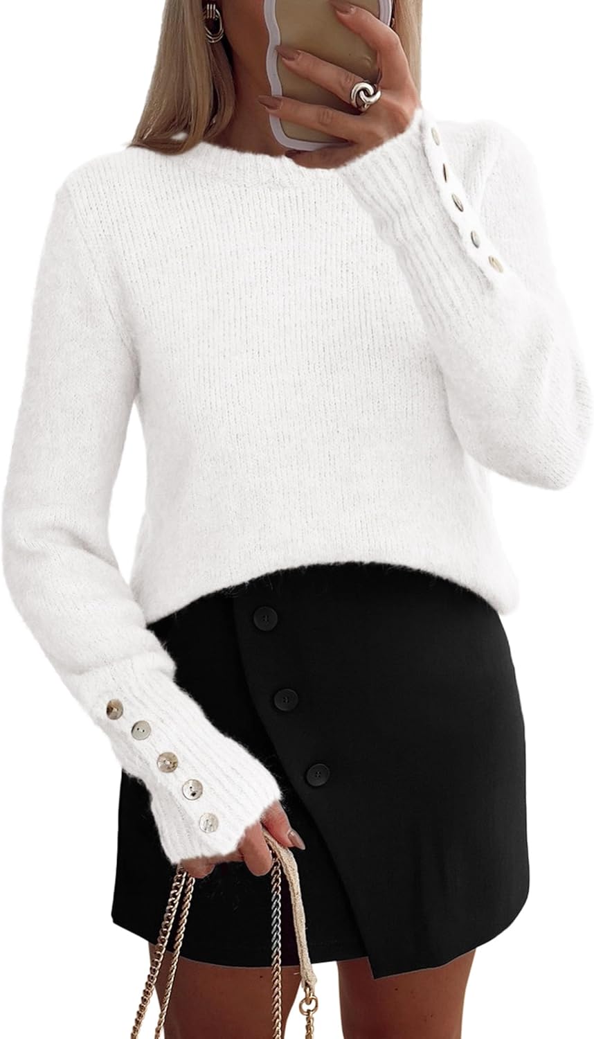 Amazon- Button Long Sleeve Sweater (Several Colors)