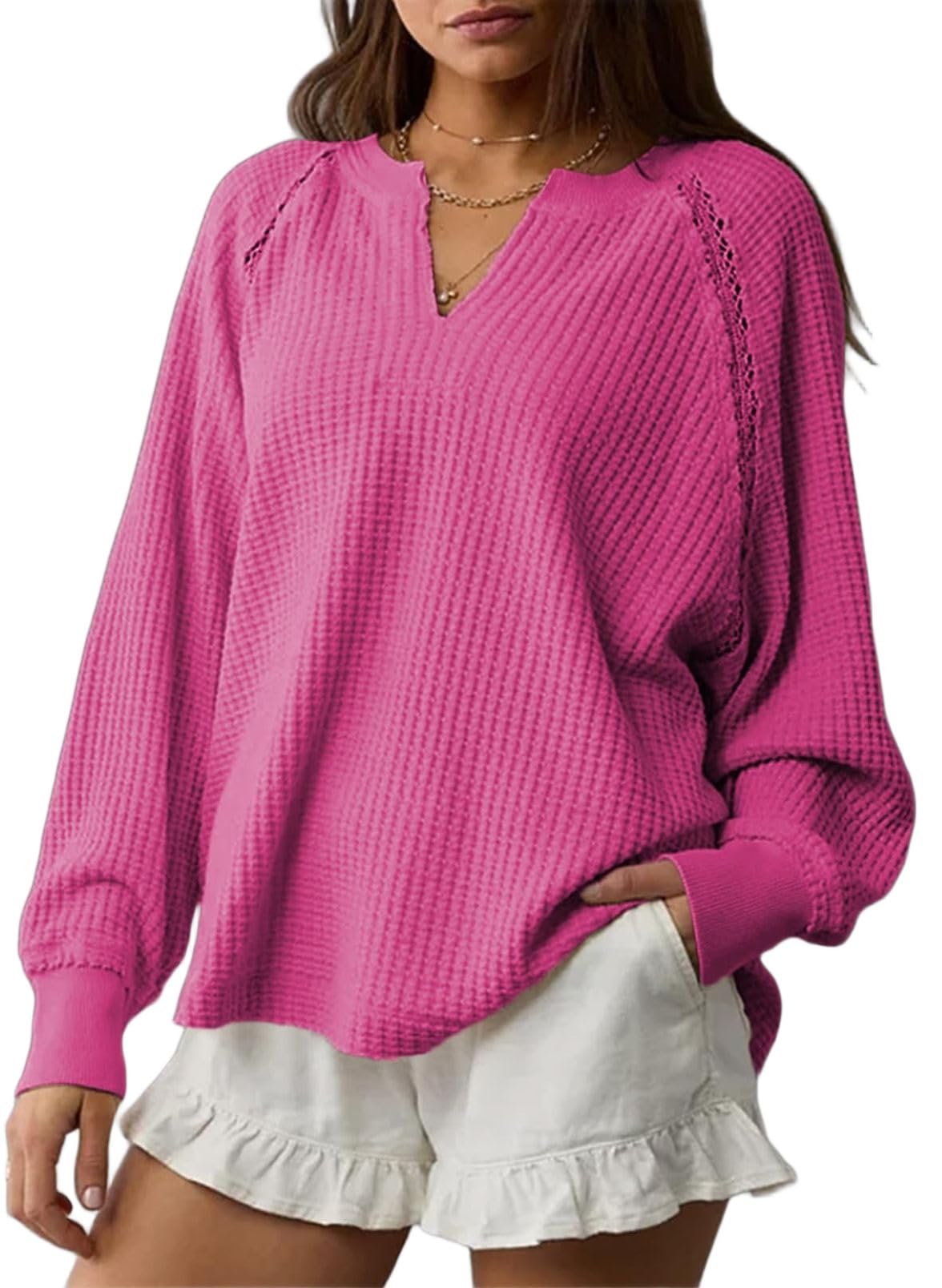 Amazon- Waffle knit Loose Fitted Top