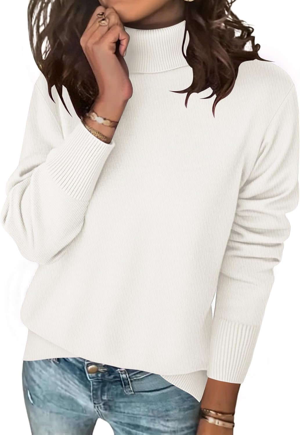 Amazon-Turtleneck Spilt Hem Sweater (Several Colors)