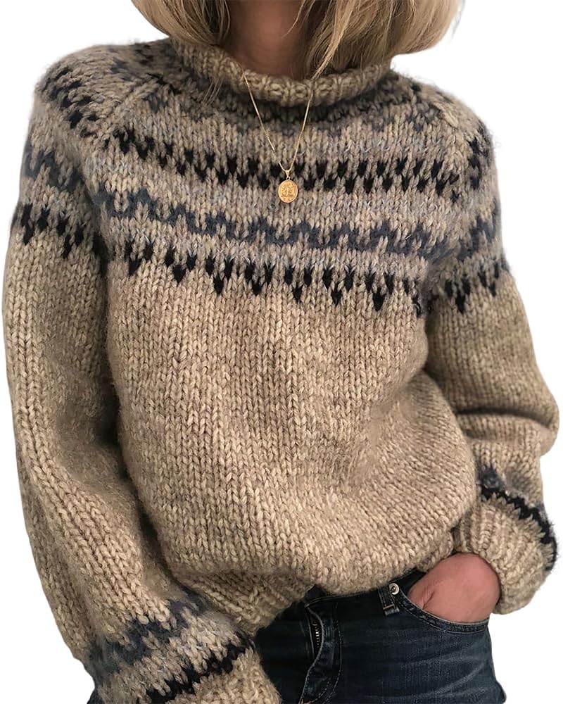 Amazon-Knitted Fair Isle Sweater (Several Colors)