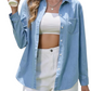 Amazon-Chambray Long Sleeve Button Down Tops (several colors)