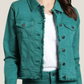 Fray Detail Jean Jacket (Emerald Green)