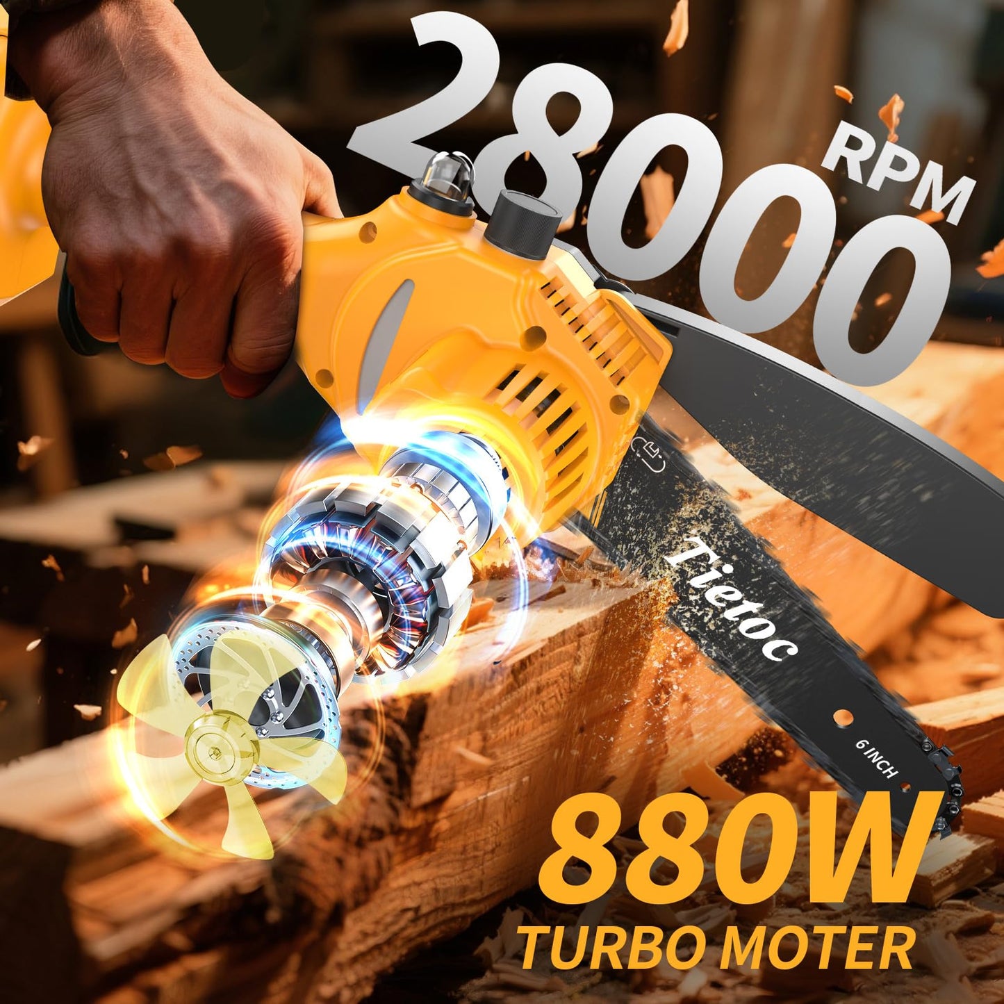 Amazon- Mini Chain Saw Cordless Power