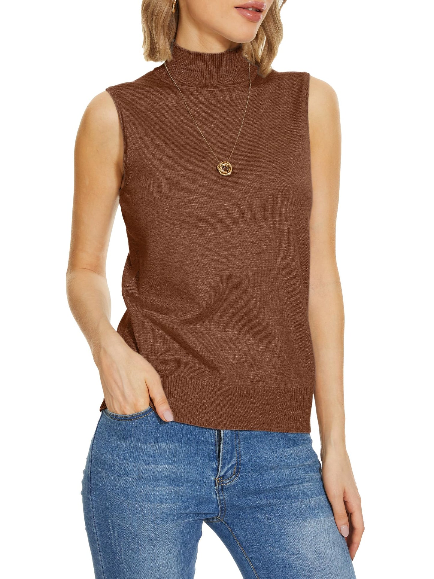 Amazon-Sleeveless Knit Mock Neck (more colors)