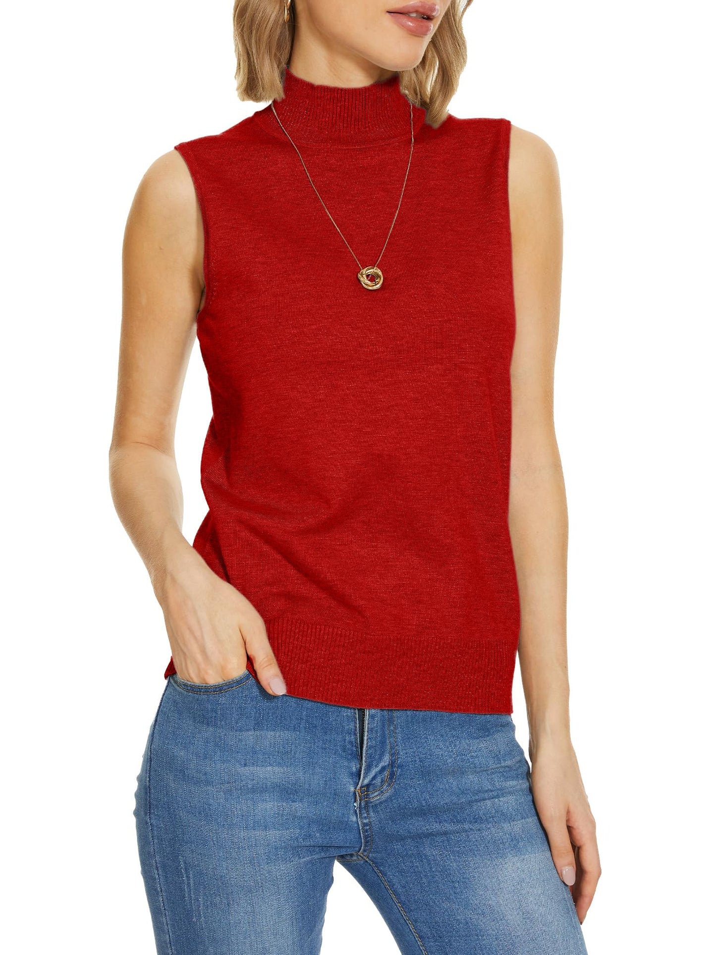 Amazon-Sleeveless Knit Mock Neck (more colors)