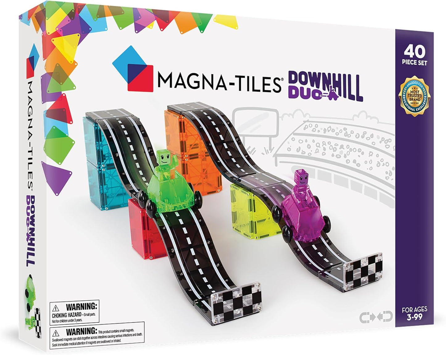 Amzaon-MAGNA-TILES Downhill Duo 40-Piece Magnetic Construction Set