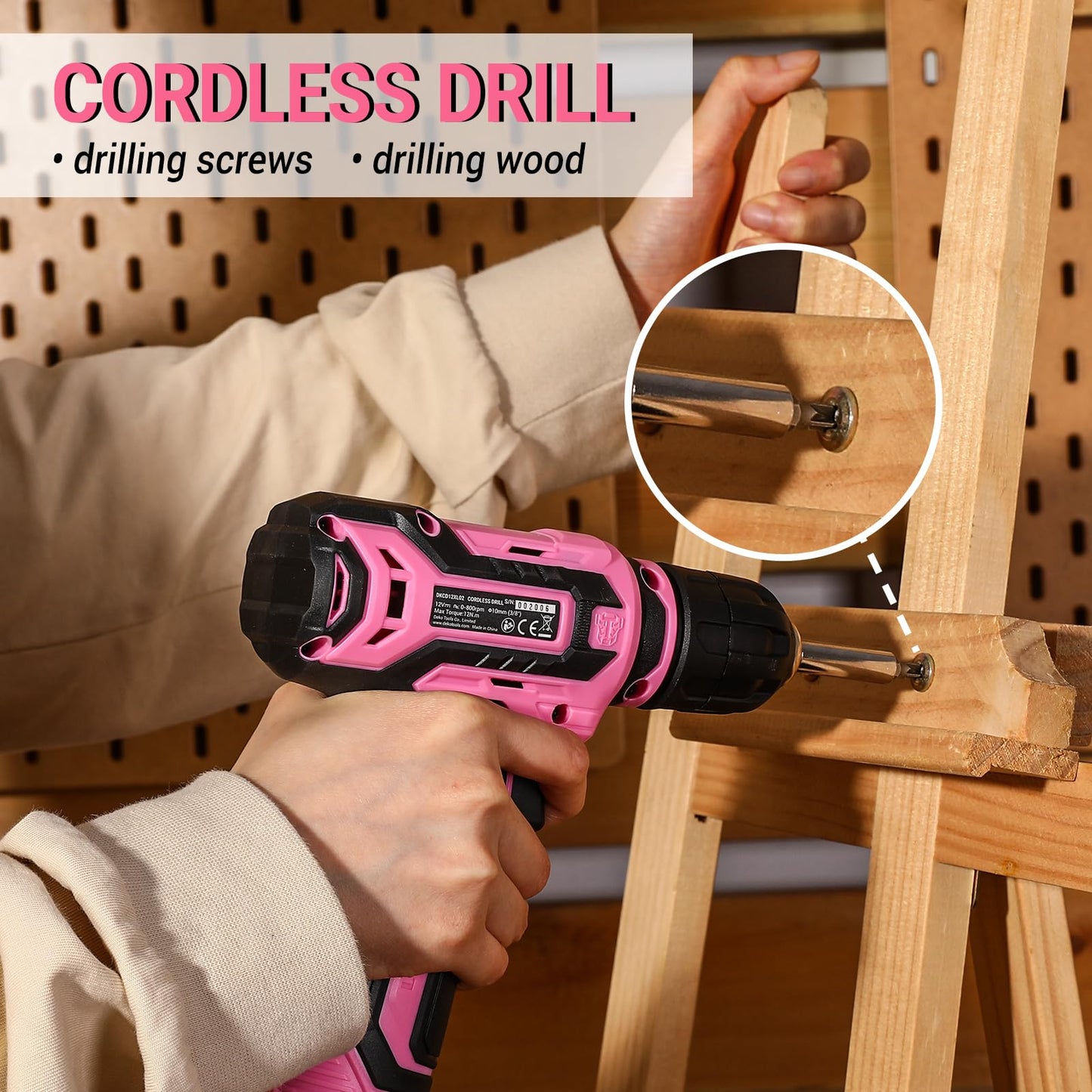 Amazon-Tool kit with 12V Cordless Drill Set