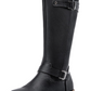 Amazon-Knee High Boots Flat Riding Tall Boots with Buckle and Side Zipper