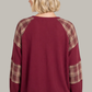 Contrast Thermal Knit  Sweatshirt