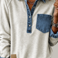Denim Trimmed Sweatshirt