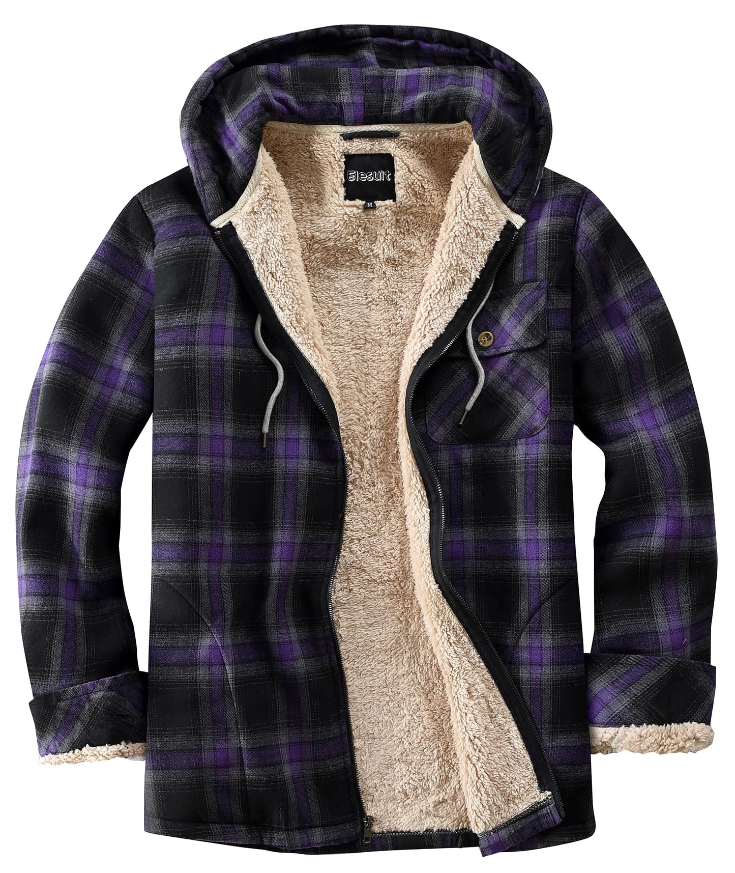 Amazon-Plaid Hooded Jackets Sherpa Lined Hoodies (more colors)