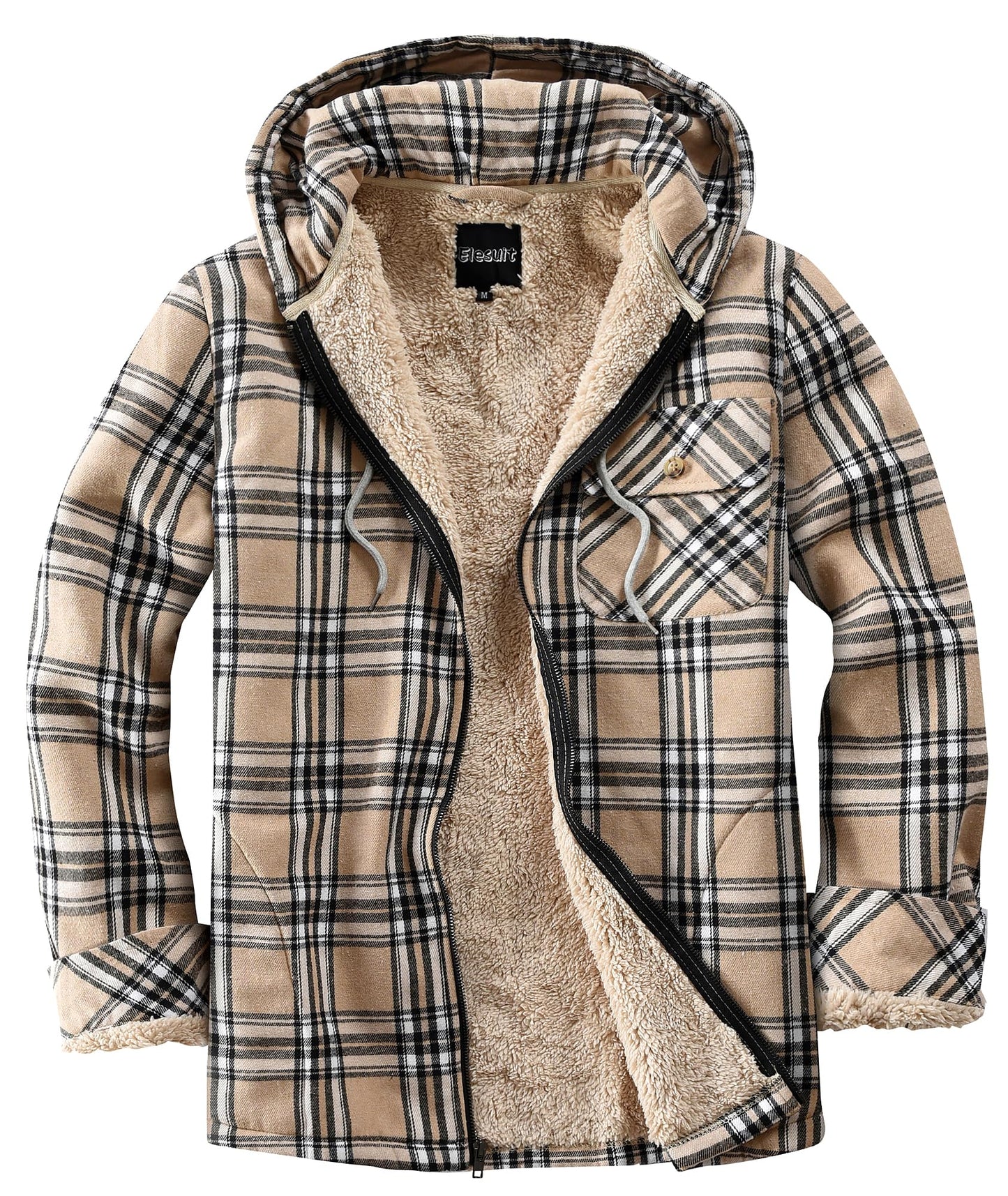 Amazon-Plaid Hooded Jackets Sherpa Lined Hoodies (more colors)